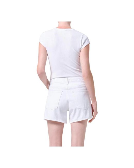 Agolde White Denim Shorts