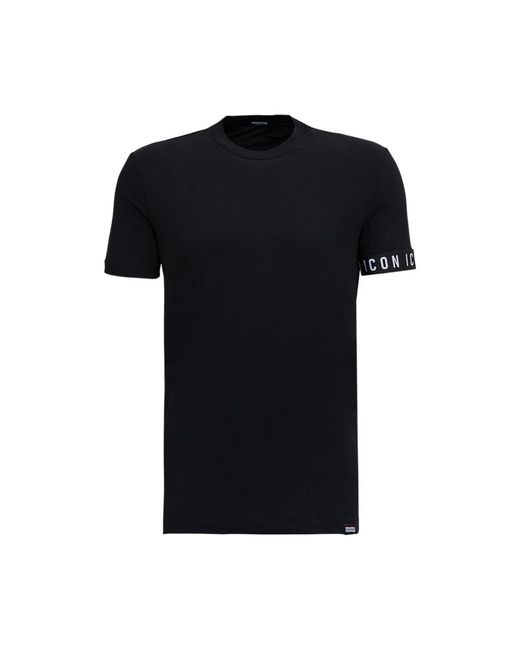 Be icon round neck t-shirt di DSquared² in Black da Uomo