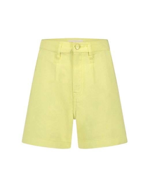 Clásicos pantalones cortos de algodón con cierre de botón FABIENNE CHAPOT de color Yellow