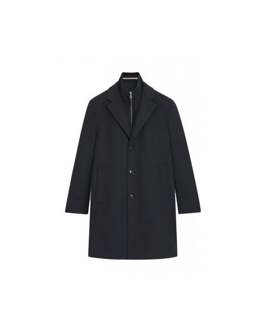 Boss Blue Single-Breasted Coats for men