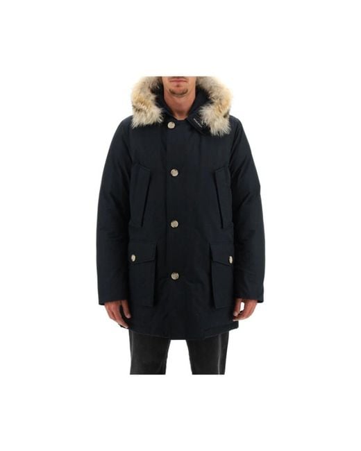 Woolrich Blue Down Jackets for men