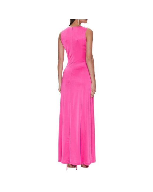 Silvian Heach Pink Elegantes langes kleid mit seitenschlitz