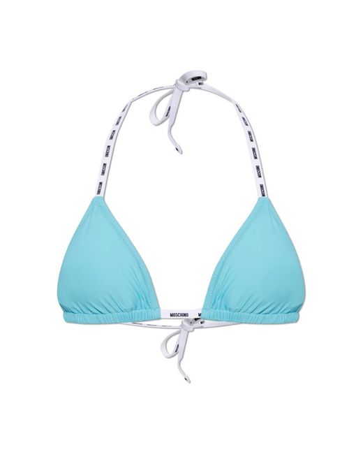 Moschino Triangle Bikini Top in het Blue