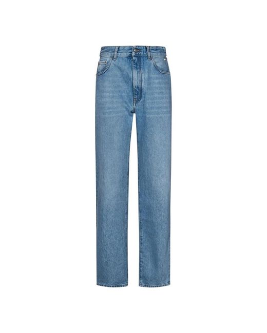 Gcds Blue High-waisted straight-leg blaue denim-jeans,klassische denim jeans