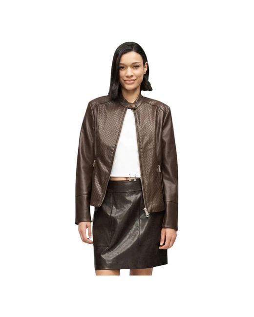 Guess Brown Leather Jackets