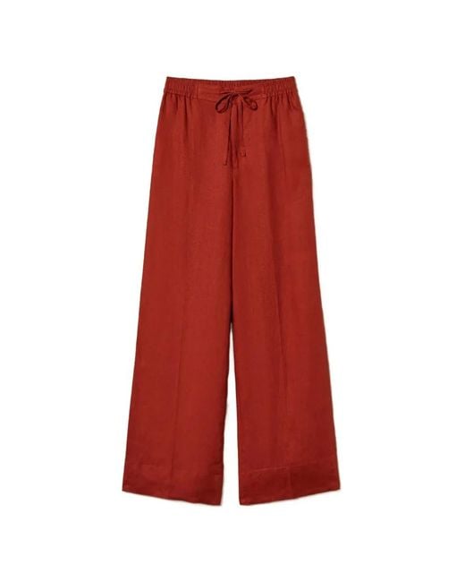 Twinset Red Wide Trousers