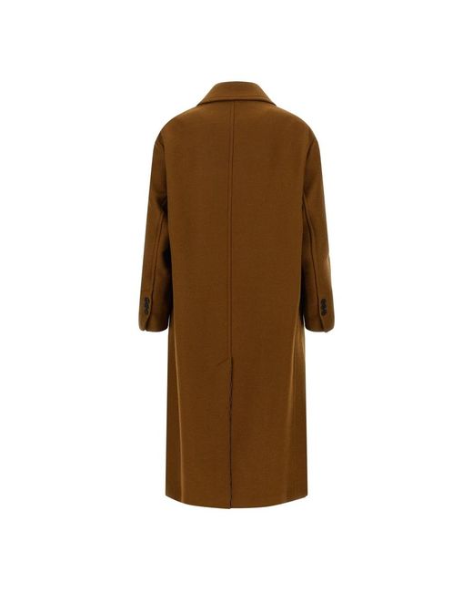 AMI Double-Breasted Wollen Jas in het Brown voor heren
