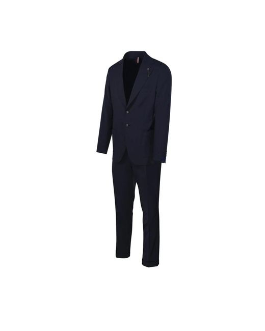 Santaniello Blue Single Breasted Suits for men