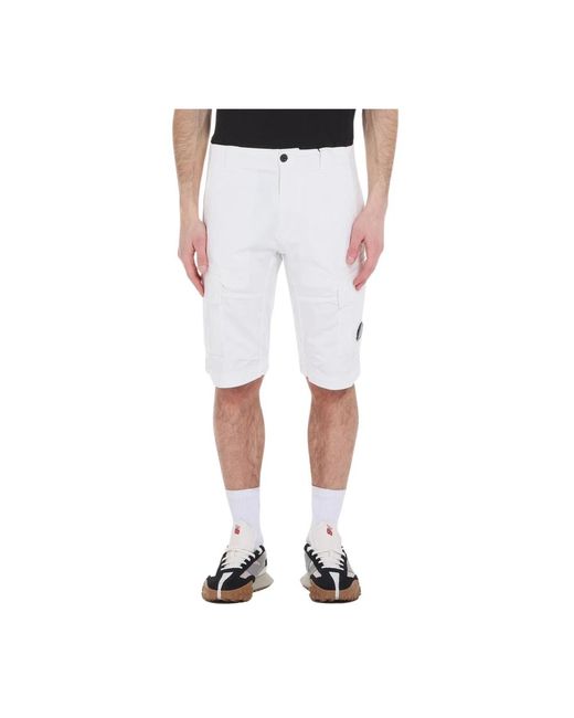 Cargo bermuda shorts con lente di C P Company in White da Uomo