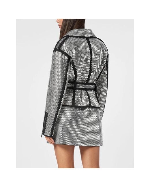 Leather Jackets Philipp Plein de color Gray