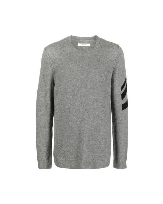 Zadig & Voltaire Gray Round-Neck Knitwear for men