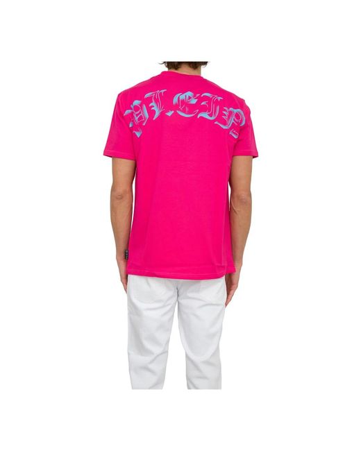 Philipp Plein Gotisches rundhals t-shirt in Pink für Herren