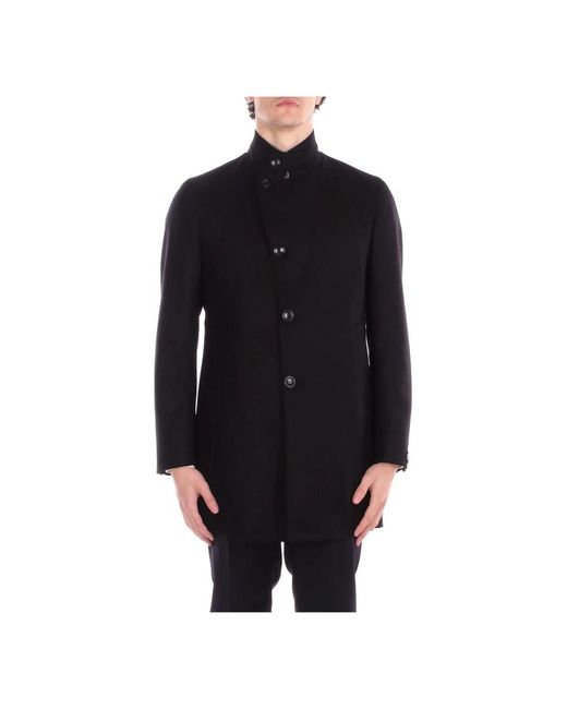 Tagliatore Black Single-Breasted Coats for men