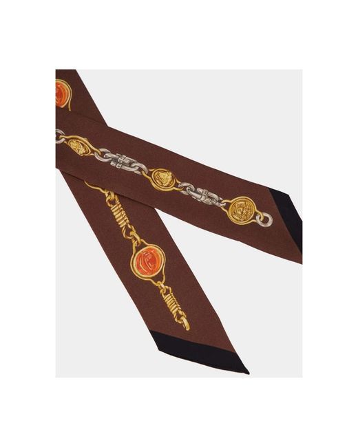 Versace Brown Silk Scarves