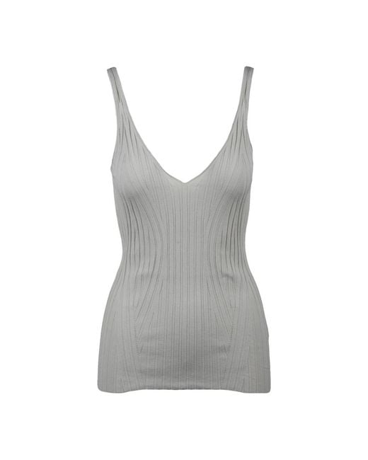Alpha Studio Gray Sleeveless Tops