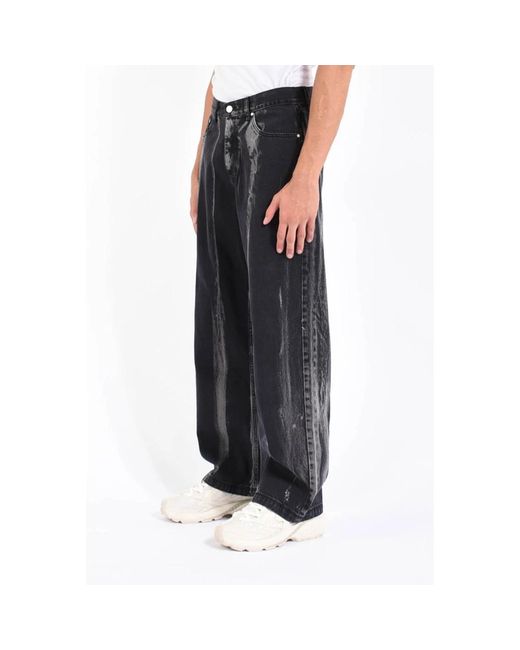 Arte' Wide Trousers in het Black voor heren