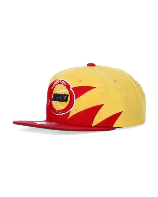 Mitchell & Ness Accessoires ,Geel ,Polyester Houston Rockets Nba Cap Snapback in het Yellow voor heren