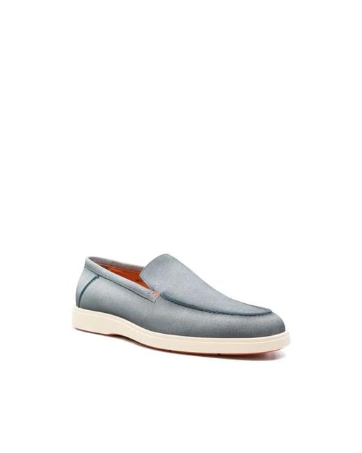 Santoni Blue Loafers for men