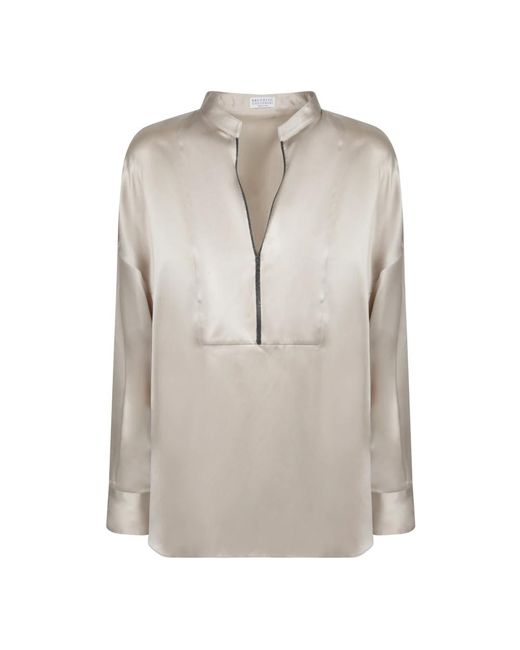 Brunello Cucinelli Long Sleeve Tops in het Gray