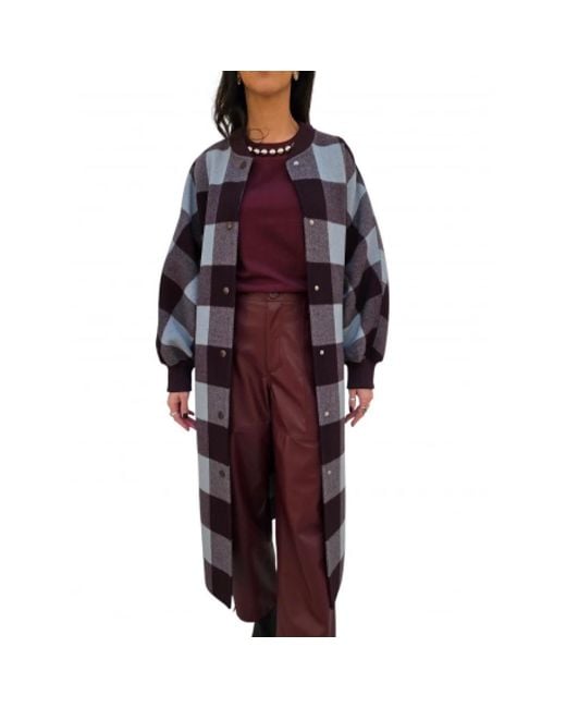 Essentiel Antwerp Oversized Geruite Jas in het Black