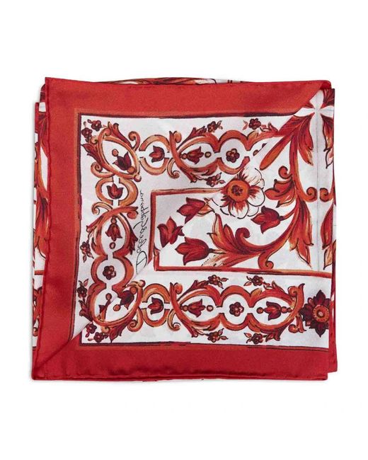 Dolce & Gabbana Red Silk Scarves