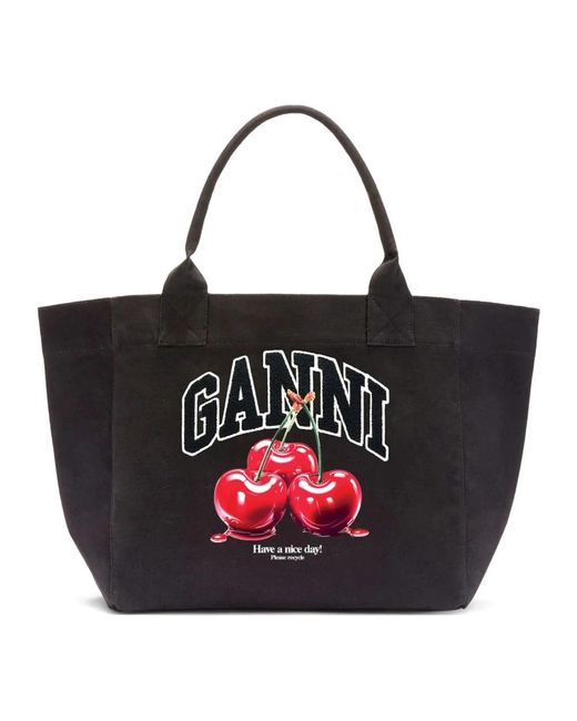 Ganni Red Medium Cherry Tote