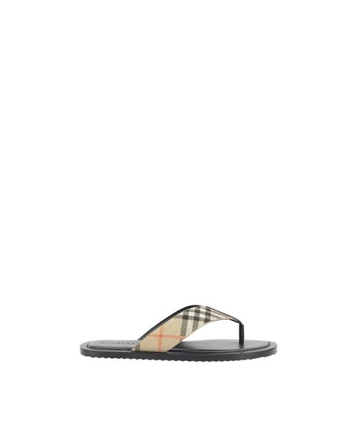 Burberry Natural Multicolor Polyamide Flat Sandals for men