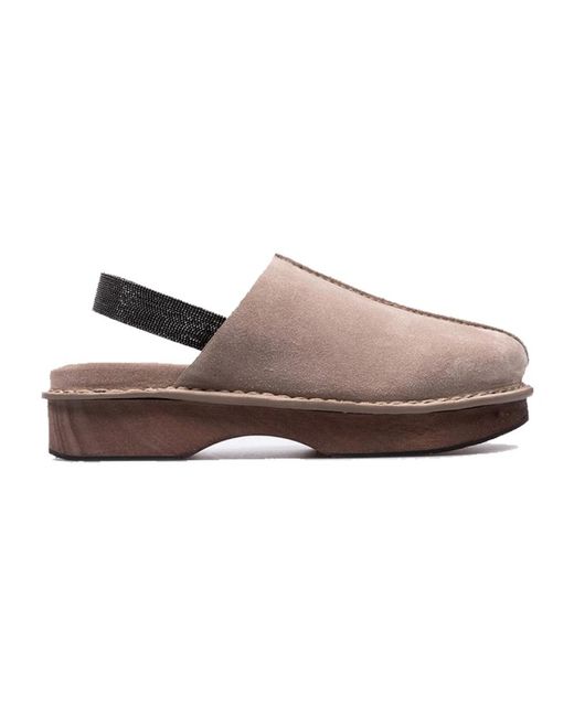 Brunello Cucinelli Brown Monili Wildlederschuhe