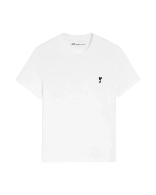 AMI Tops ,Wit ,Katoen Ami De Coeur T-Shirt in het White