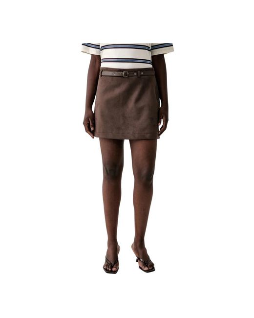 Guess Grace Suede Skirt in het Brown