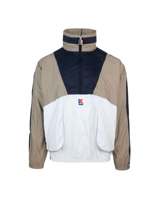 K-Way Multicolour Ripstop Wasserdichte Winddichte Atmungsaktive Jacke in Blue für Herren