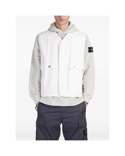 Stone Island White Vests for men