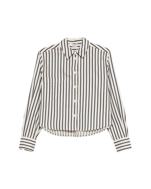 Anine Bing Overhemden ,Zwart ,Gestreepte Button-Down Shirt in het Black