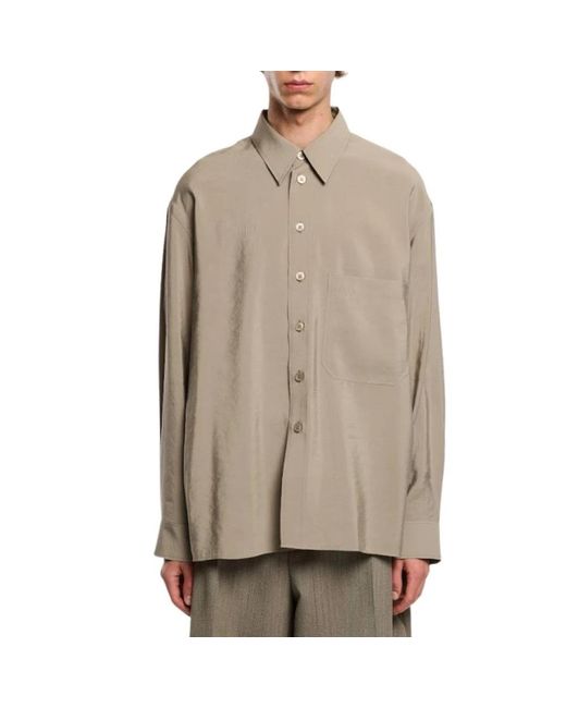Studio Nicholson Oversized Patch Pocket Shirt in het Brown voor heren