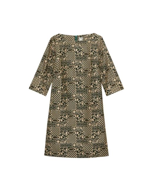 Ines De La Fressange Paris Green Megan Kleid Aus Grüner Bestickter Baumwolle