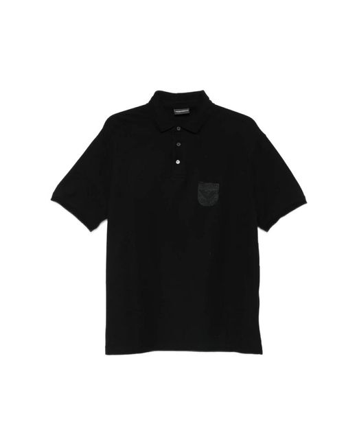 Emporio Armani Black Polo Shirts for men