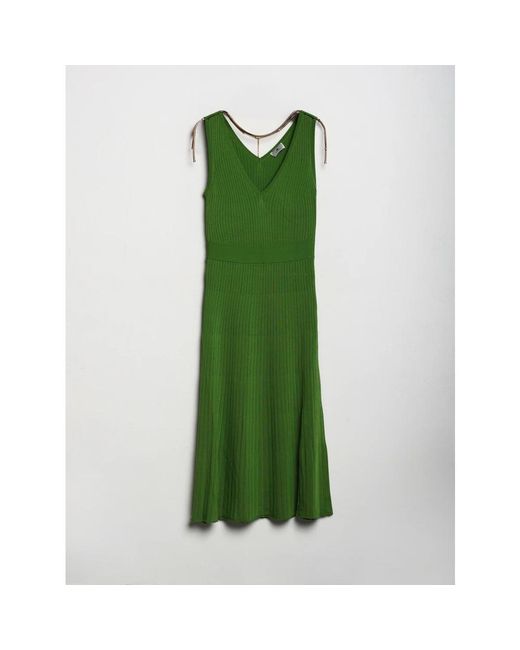 Elisabetta Franchi Green Knitted Dresses