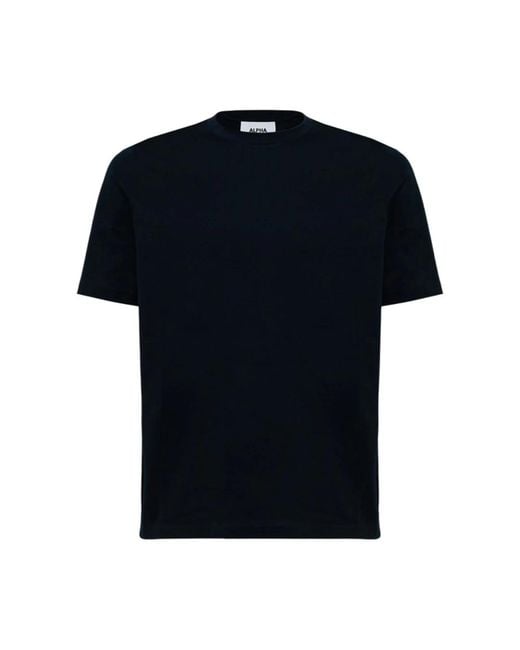 Alpha Studio Tops ,Blauw ,Katoen Urban Fit Korte Mouw T-Shirt in het Black voor heren