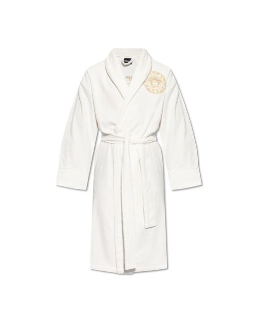 Versace Nachtkleding ,Wit ,Katoen Badjas Met Logo in het White voor heren