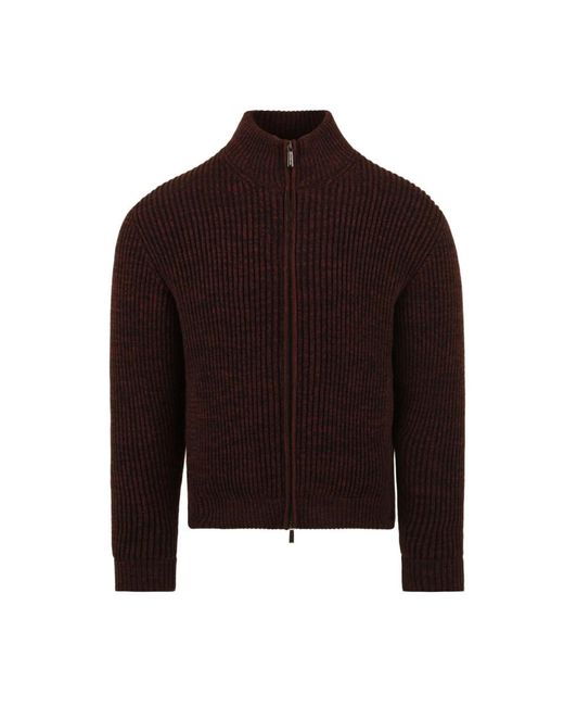 Moorer Truien & Vesten ,Bruin ,Wol Bomber Jacket in het Brown voor heren