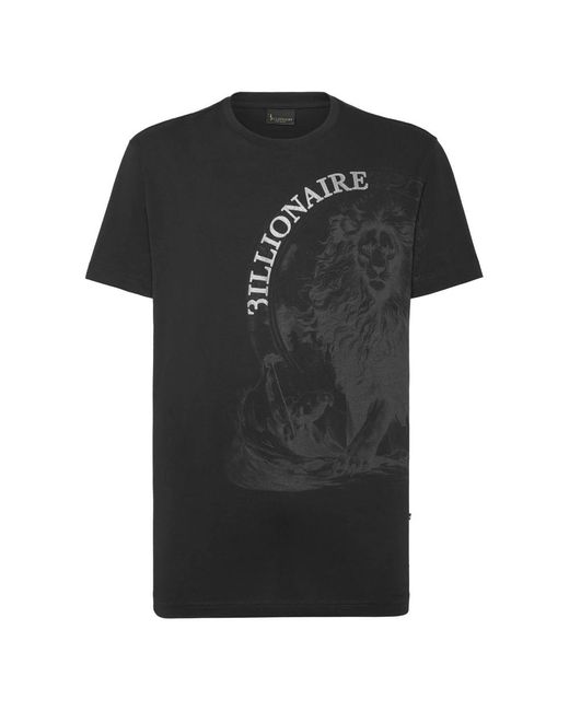 Billionaire Tops ,Zwart ,Katoen T-Shirt Ronde Hals in het Black voor heren