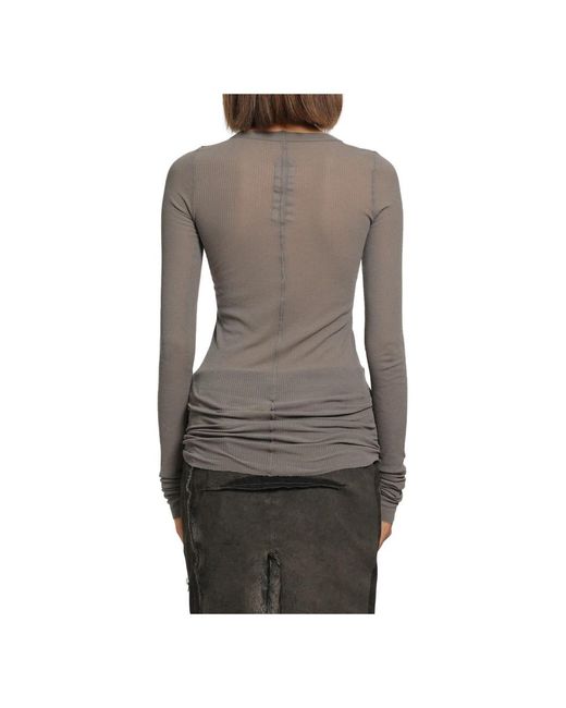 Rick Owens Gray Long Sleeve T-Shirts