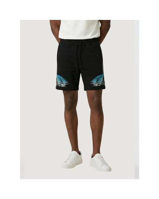 Marcelo Burlon Black Casual Shorts for men