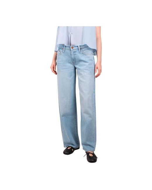 Mother Blue Straight Jeans