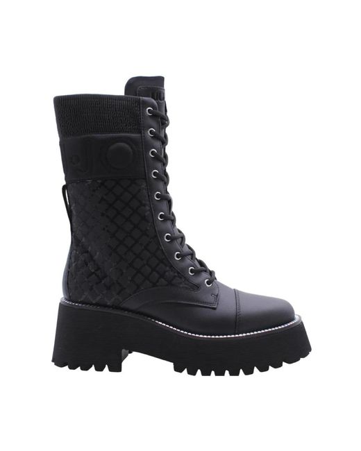 Liu Jo Black Lace-Up Boots