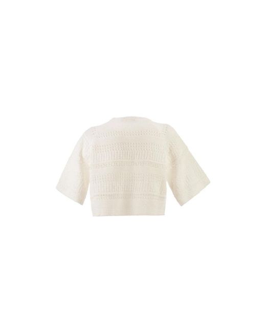 Weekend by Maxmara White Round-Neck Knitwear