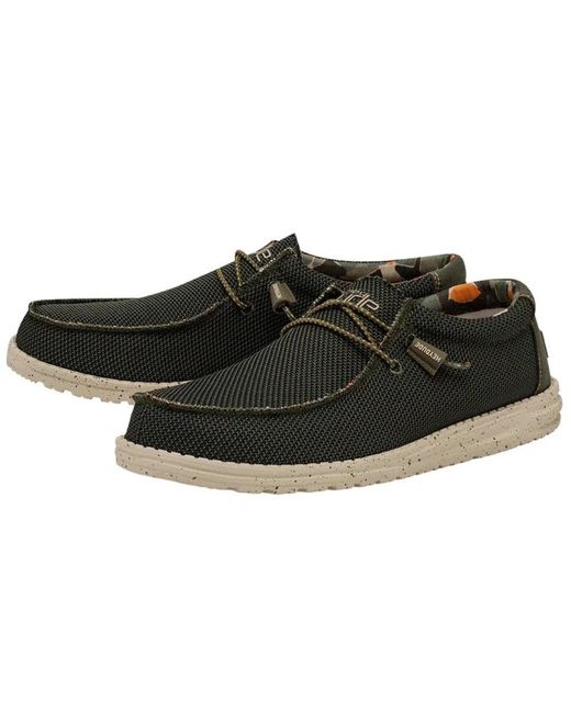 Hey Dude Black Laced Shoes for men