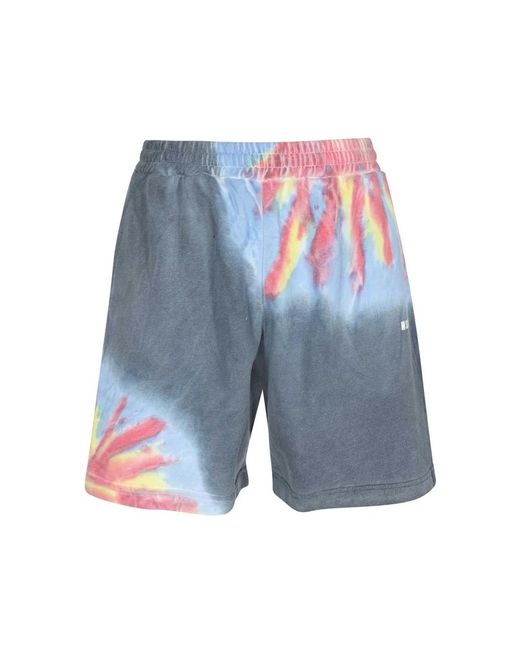 MSGM Korte Broeken ,Veelkleurig ,Katoen Katoenen Bermuda Shorts Elastische Tailleband in het Blue voor heren