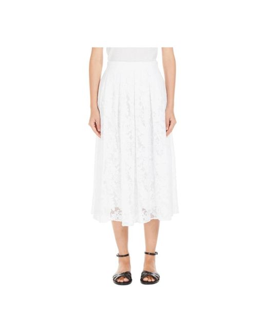 Max Mara Ampezzo Midi Rok in het White
