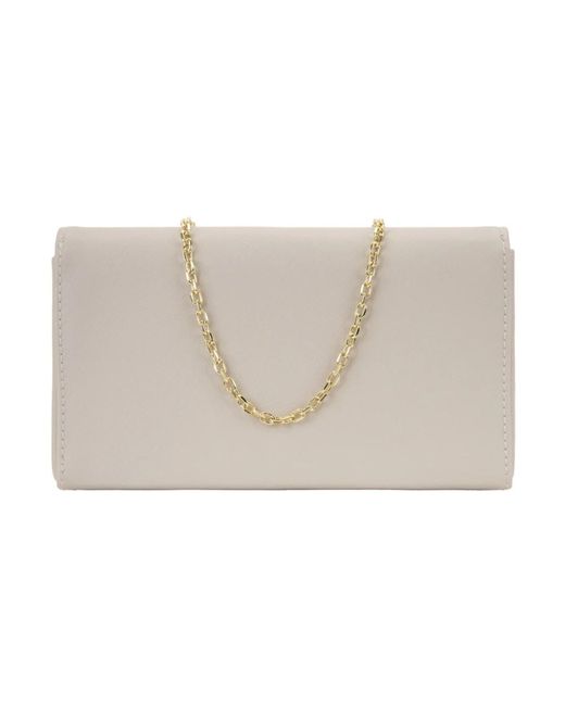 Moschino White Damen Schultertasche Magnetknopf